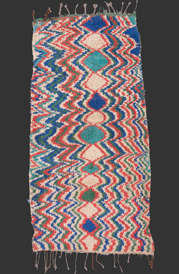TM 1998, unusual pile rug from the Azilal region, central High Atlas, Morocco, 1990s, 220 x 110 cm (7' 4'' x 3' 10''), high resolution image + price on request




